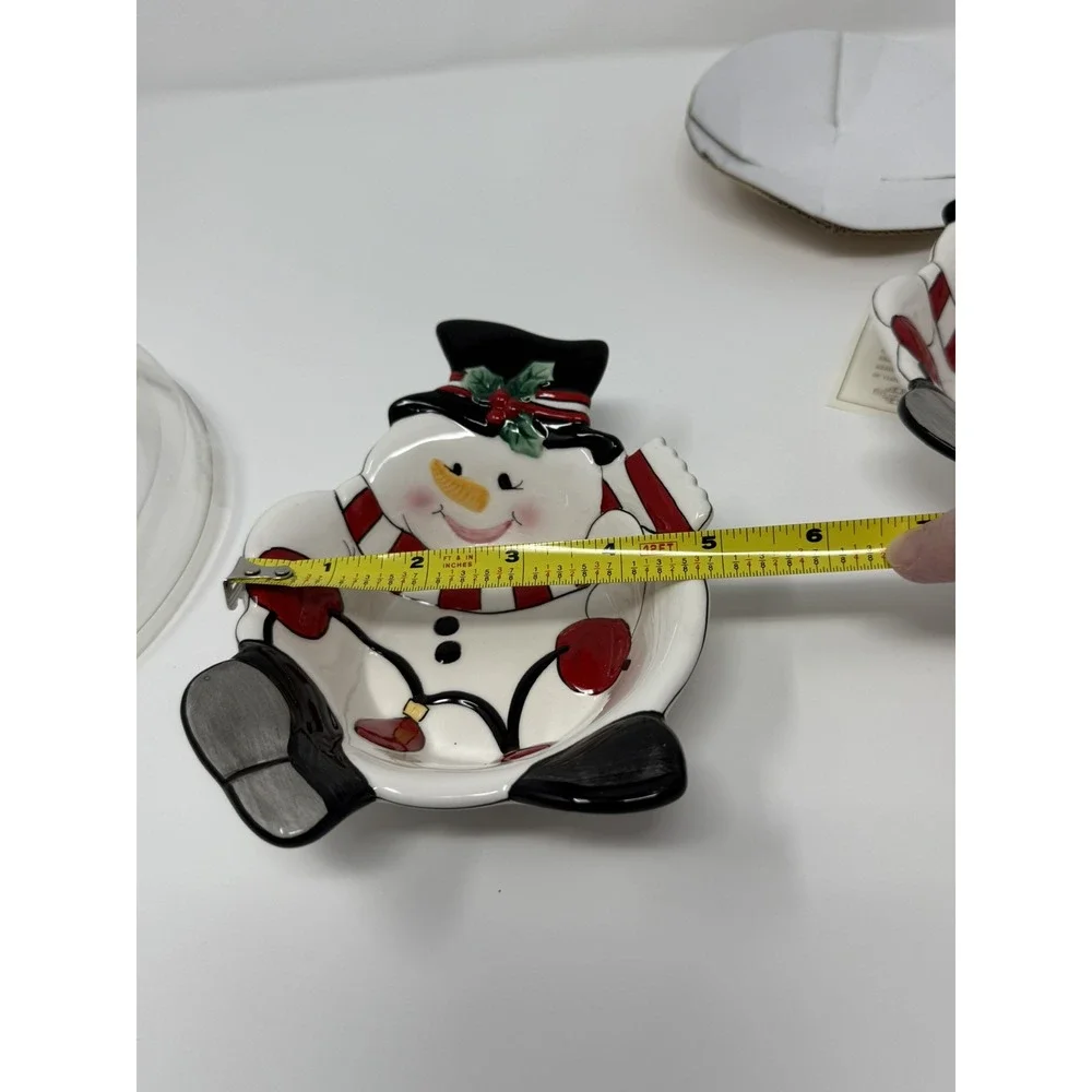 NIB FITZ AND FLOYD - 2006 Cheers Snowman Bowl Set of 2 - Picture 4 of 6